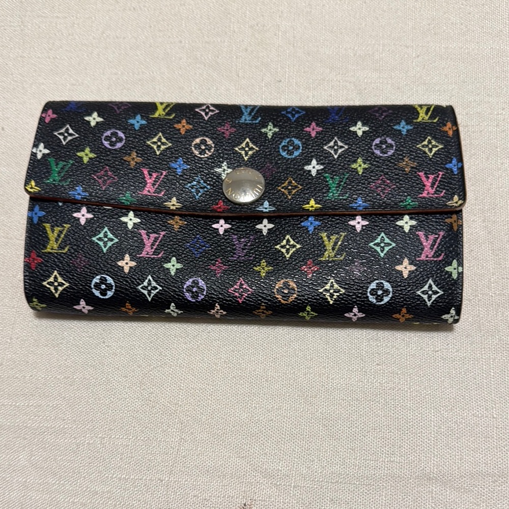 Louis Vuitton Black Wallet with Iconic Monogram